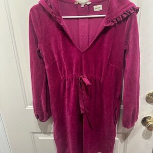 Odd Molly Terry Cloth Velour Pink Dress